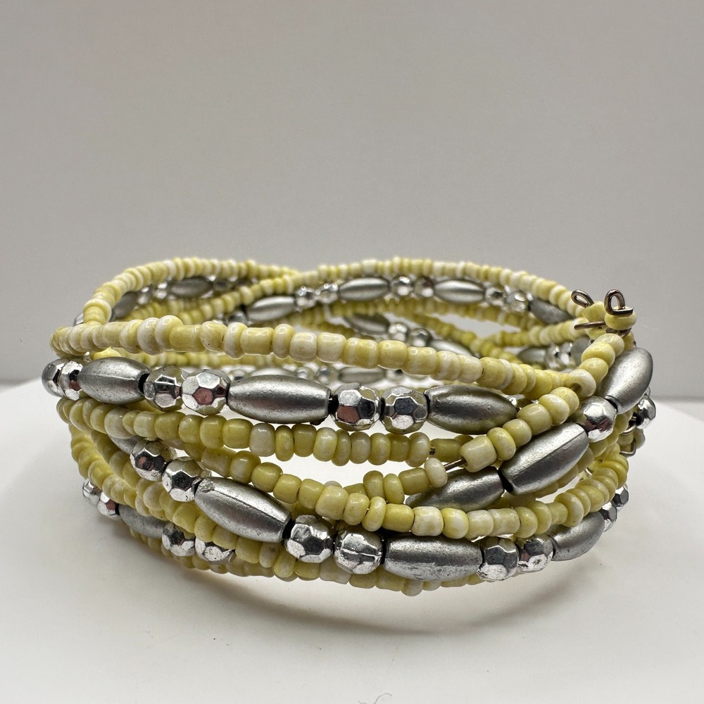Vintage 90s Beaded Multi Strand Adjustable Women's Bracelet